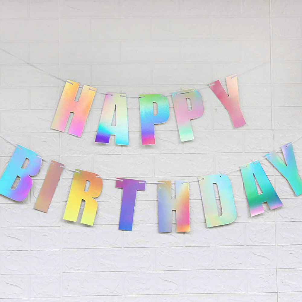 [브로키] 생일가랜드 홀로그램 생일 축하 파티용품 해피벌스데이 - 상세 이미지 3