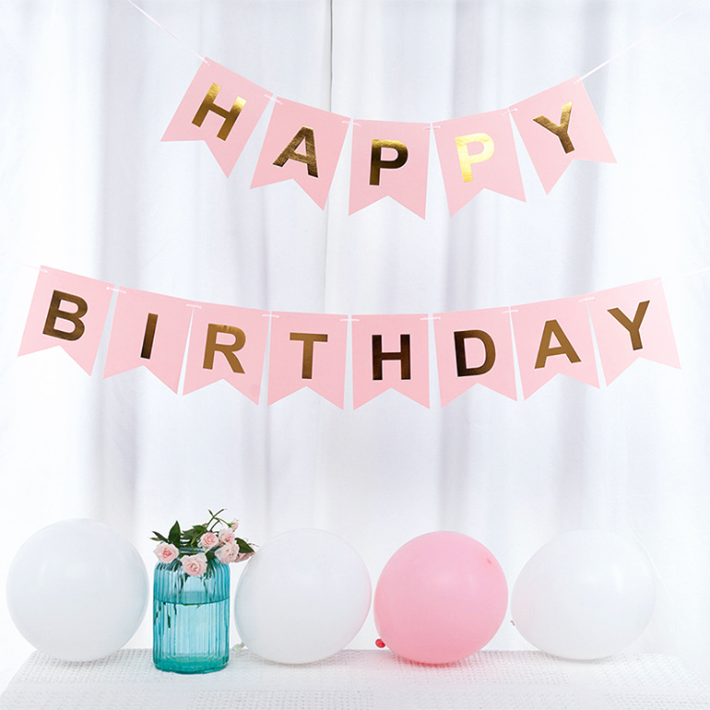 [브로키] 생일(화이트/블랙/핑크) 가랜드 생일 축하 파티용품 해피벌스데이 - 상세 이미지 3