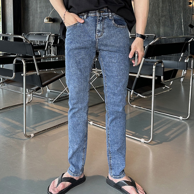 남자 스피지오 봄 가을 사계절 슬림핏 워싱 스판 데님 - 상세 이미지 2