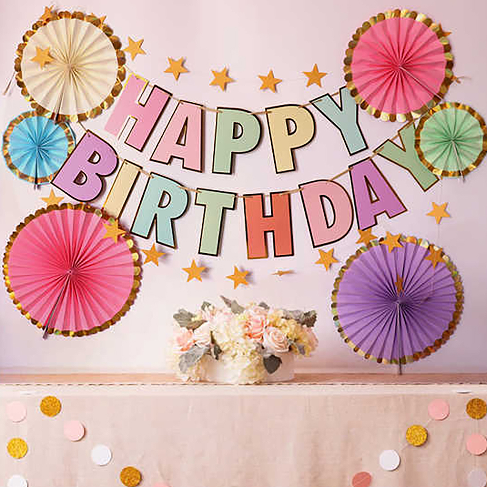 [브로키] 생일가랜드 골드믹스 생일 축하 파티용품 해피벌스데이 - 상세 이미지 2