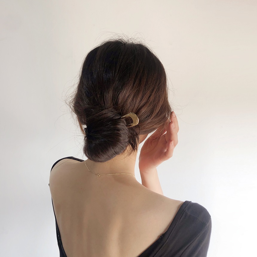 u자 메탈 비녀 13cm 뒤꽂이 헤어 머리 올림머리 핀