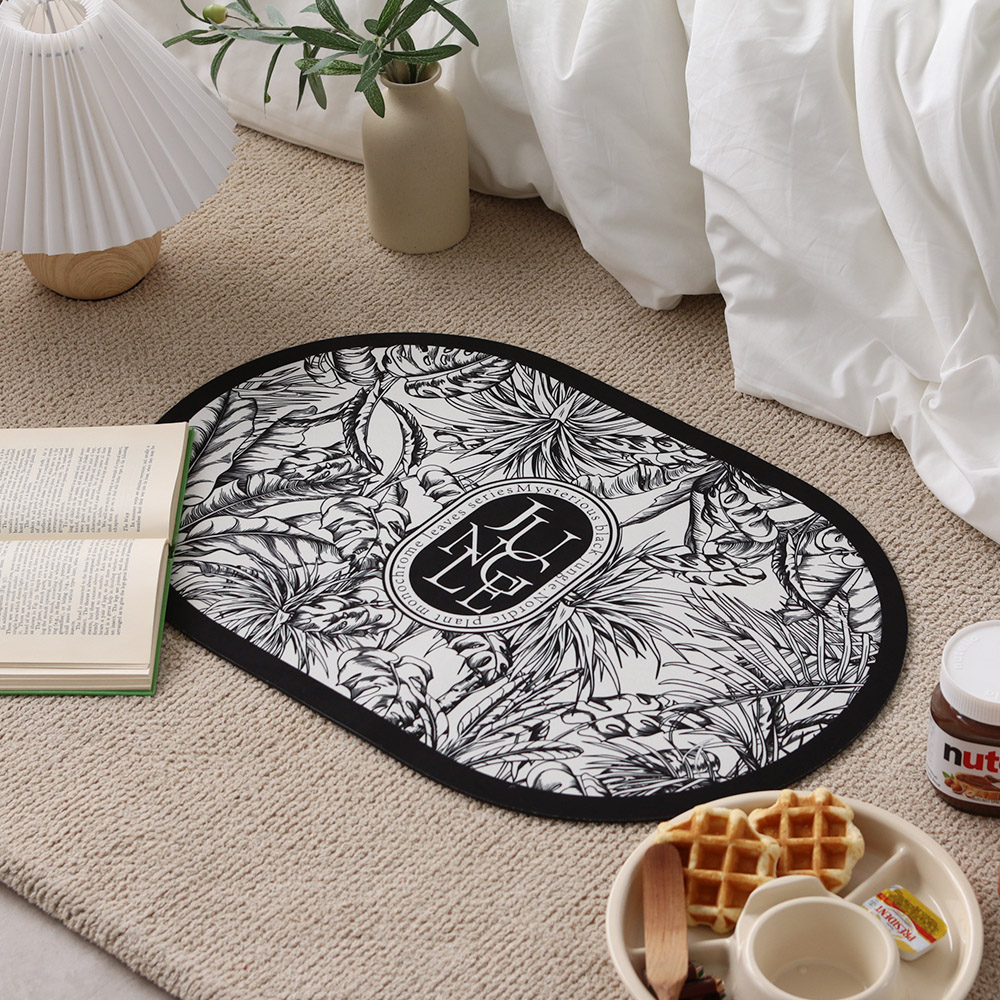 꿈꾸는키친 규조토 발매트 욕실 화장실 주방 현관 미끄럼방지 빨아쓰는 라운드 스퀘어 블랙