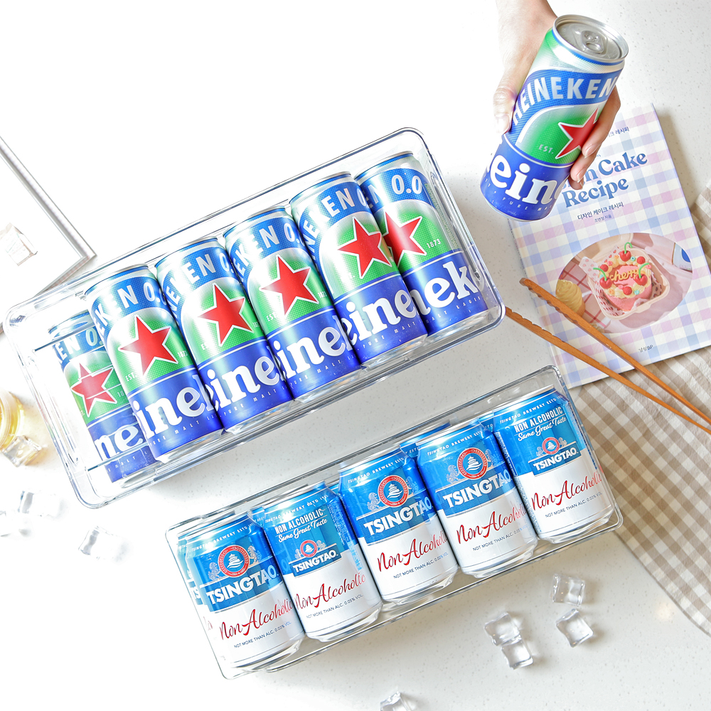크린리빙 냉장고 캔 정리 트레이 1단 500ml 맥주캔 음료수 수납 디스펜서 - 상세 이미지 5