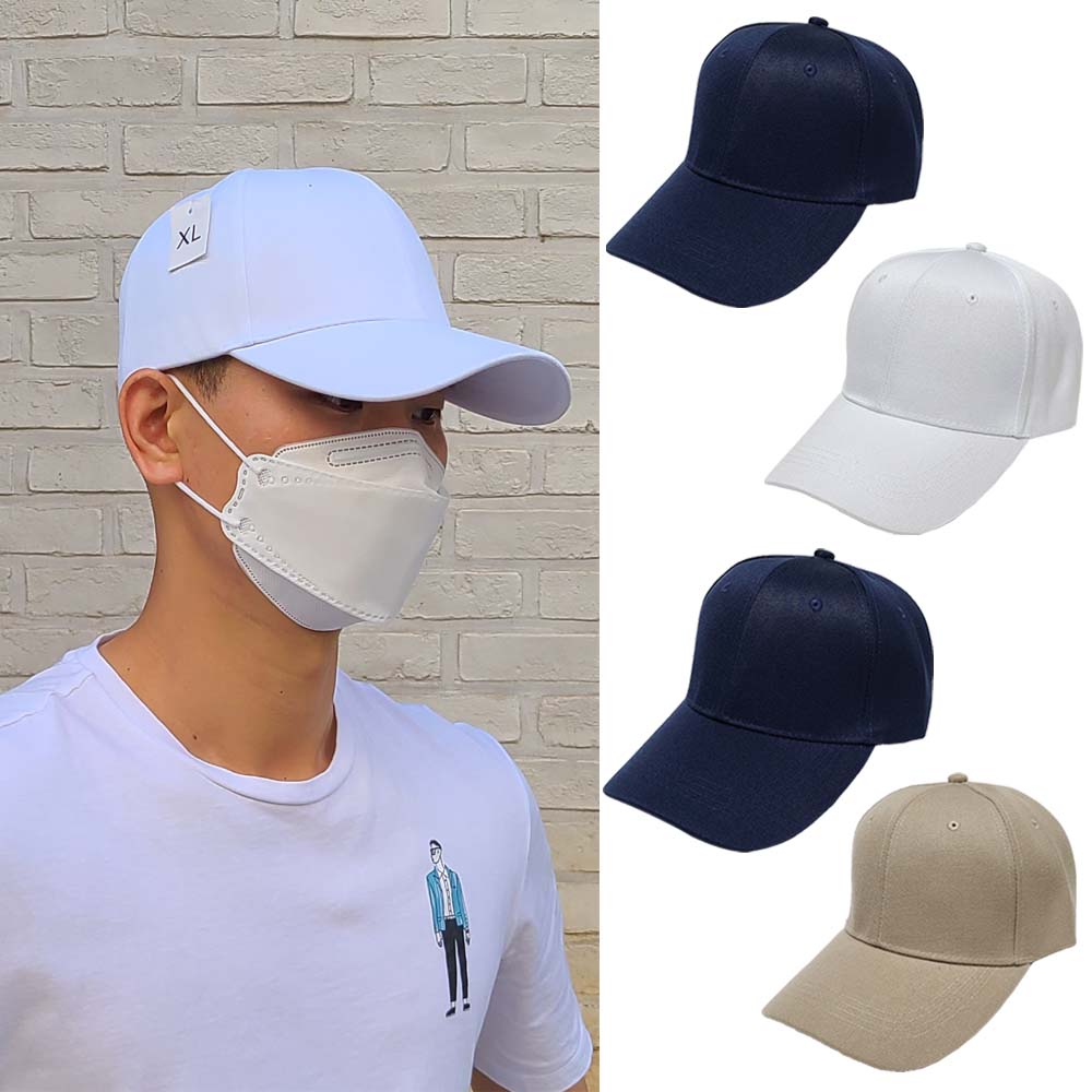 큰머리 빅사이즈 볼캡 야구 모자 대두캡 무지 - 상품 이미지