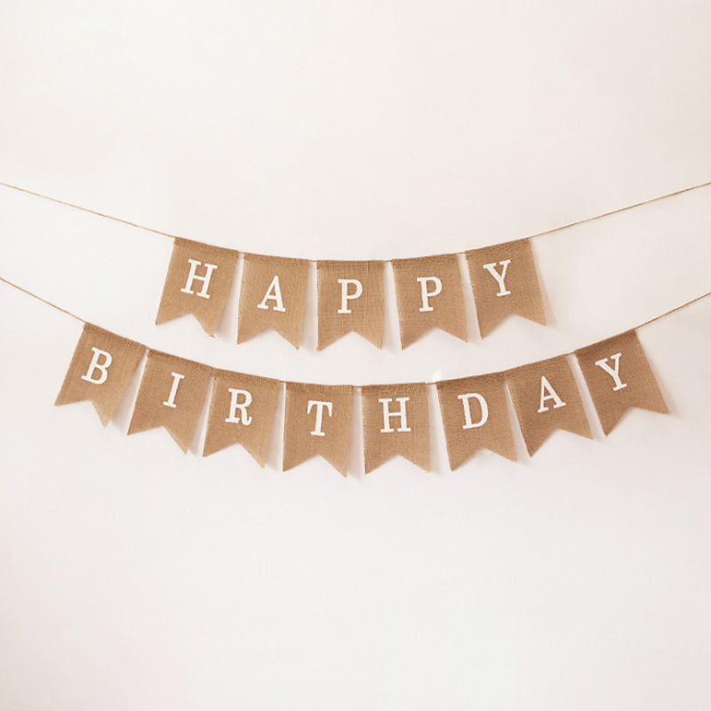 [브로키] 린넨생일 가랜드 생일 축하 파티용품 해피벌스데이 - 상세 이미지 3