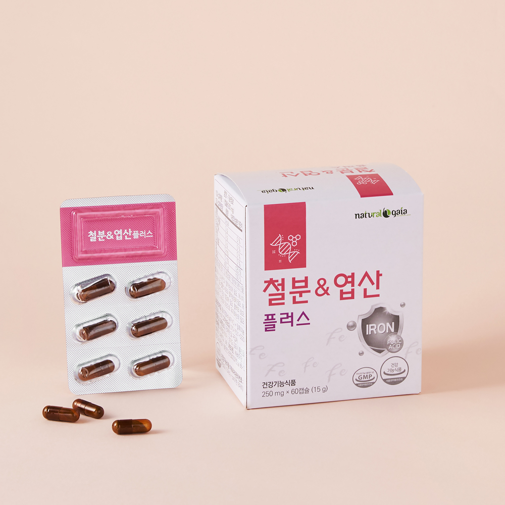 엽산제 철분제 철분 엽산 플러스 60캅셀, 5개 - 상세 이미지 2