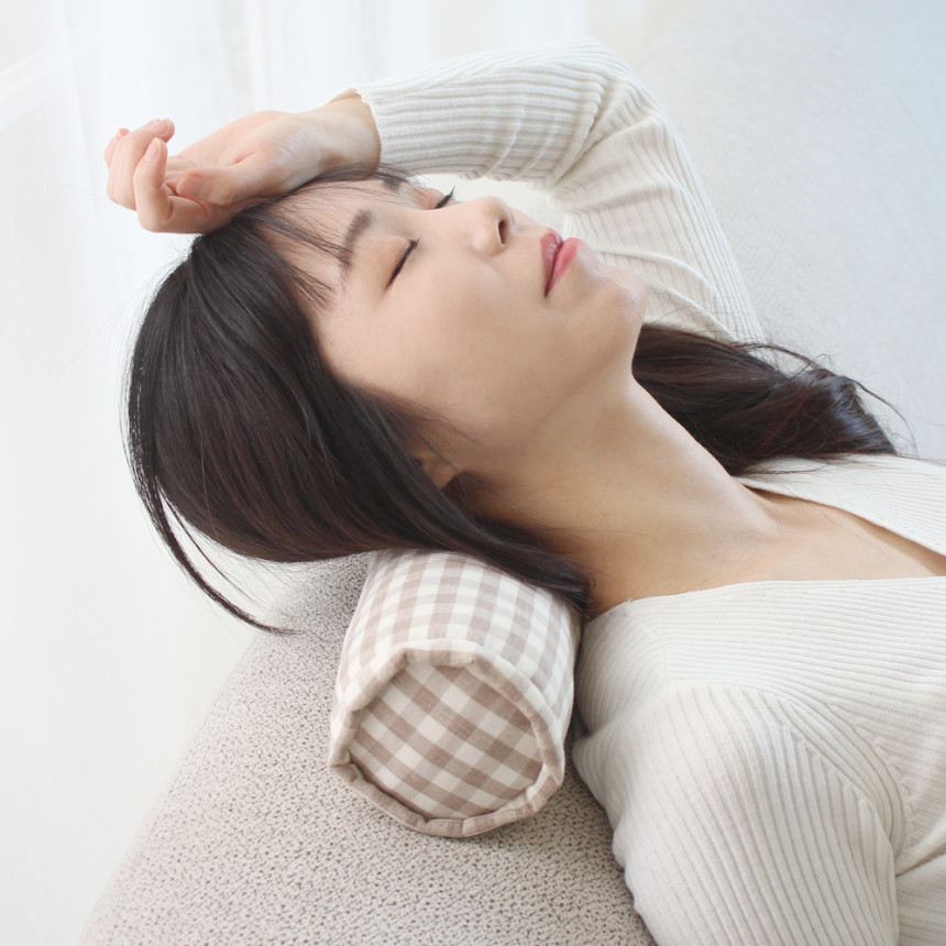 즐잠 경추베개 일자목 거북목배게 디스크 경추목베개 낮은 메밀베개 원형 선염 사진 4