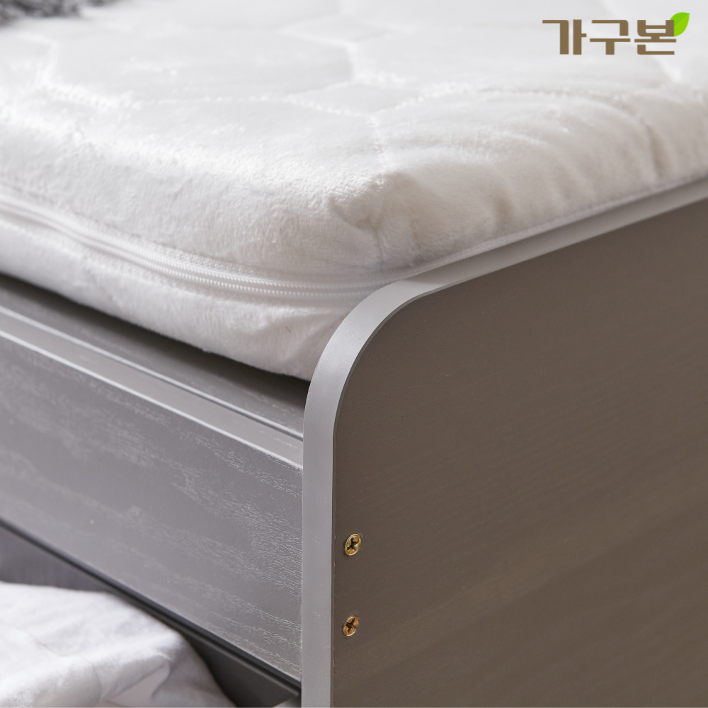 고시원침대 원룸 자취방 작은방 일체형 침대 매트제외, 화이트무서랍 프레임만