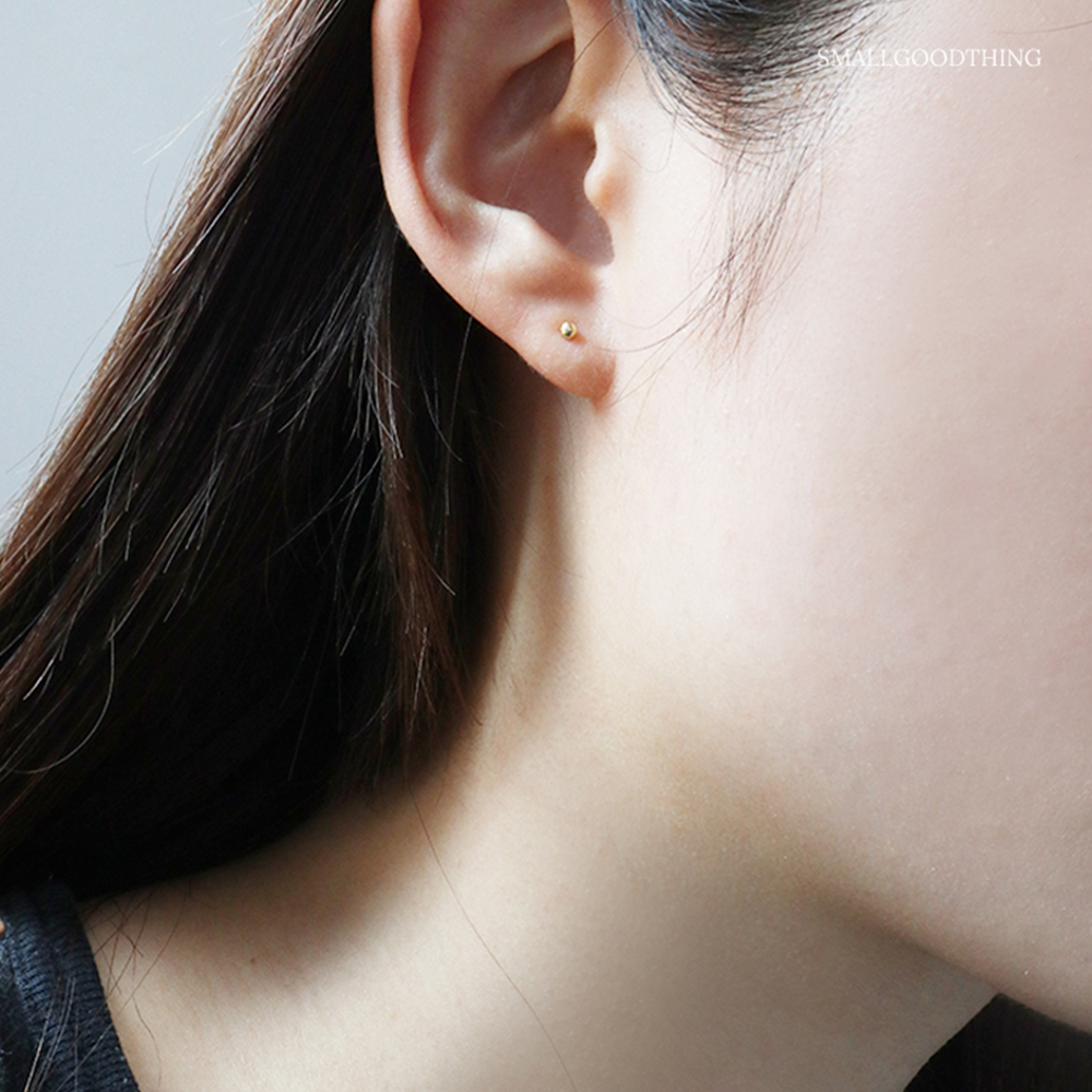 실버 925 미니 은볼 귀걸이 - 메인 이미지