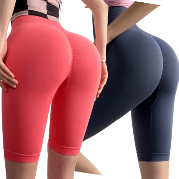 힙업레깅스 요가반바지레깅스 헬스 운동 셔링 5부 힙중독 - 상품 이미지