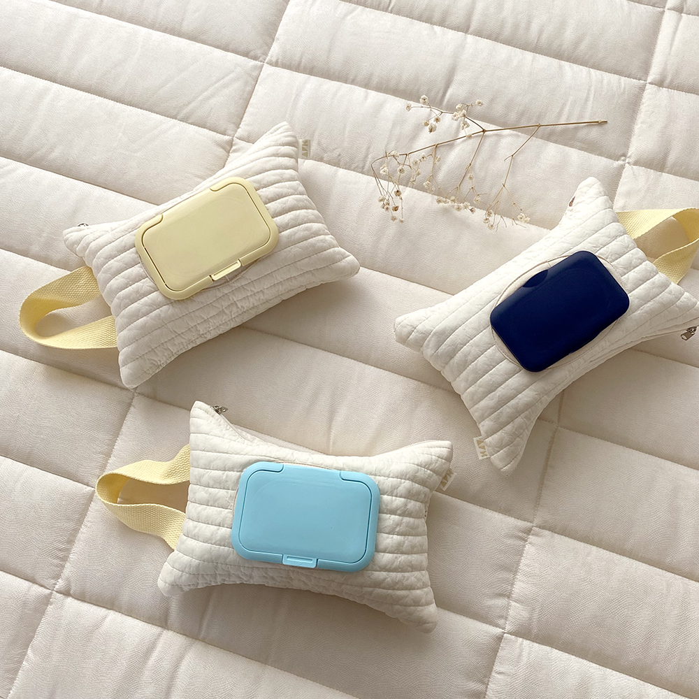 올포홈 자수누빔 물티슈 파우치 아이보리 미니 커버 기저귀 손수건 토드백