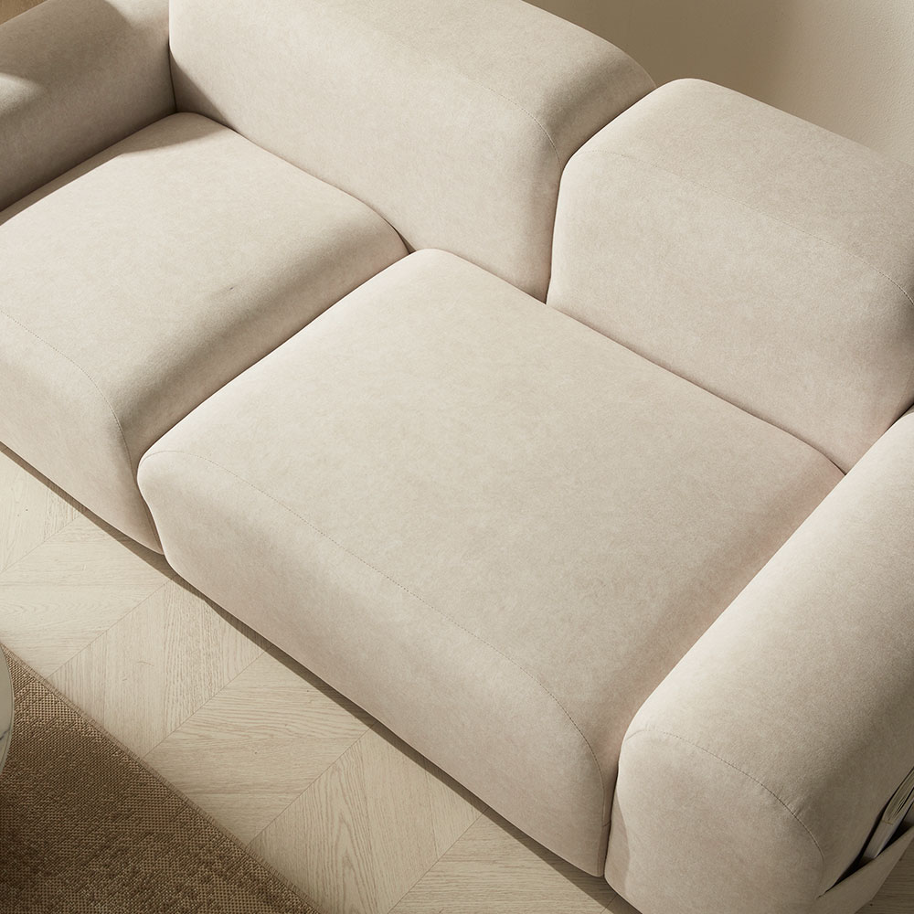 장인가구 로엠 3인용 이지클린 조야 패브릭 소파(스툴포함)