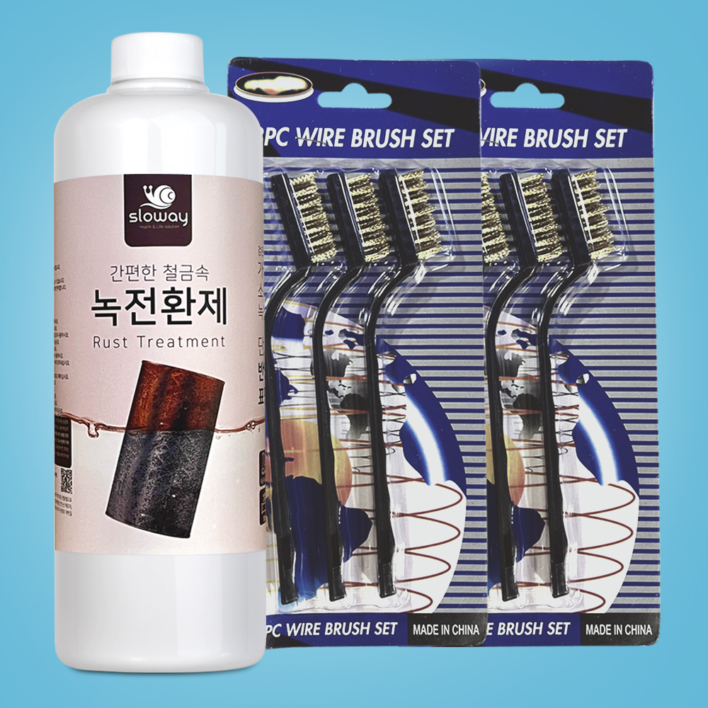 철 금속 녹 부식 제거 보수 전환제 환원제 1L + 황동 브러쉬 6P - 상품 이미지