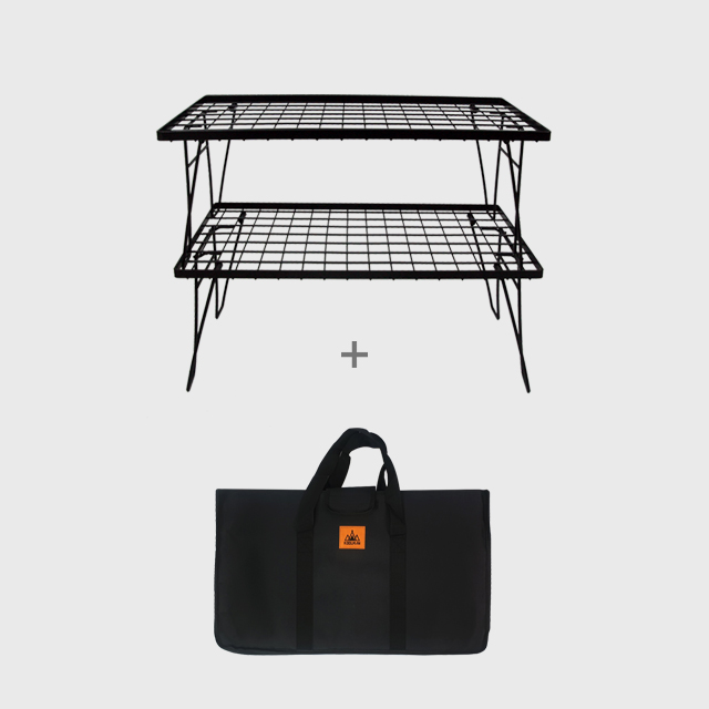 KOOLMAN(쿨맨) 다용도 쿨러 스탠드 테이블 2개+전용 수납가방 세트 블랙