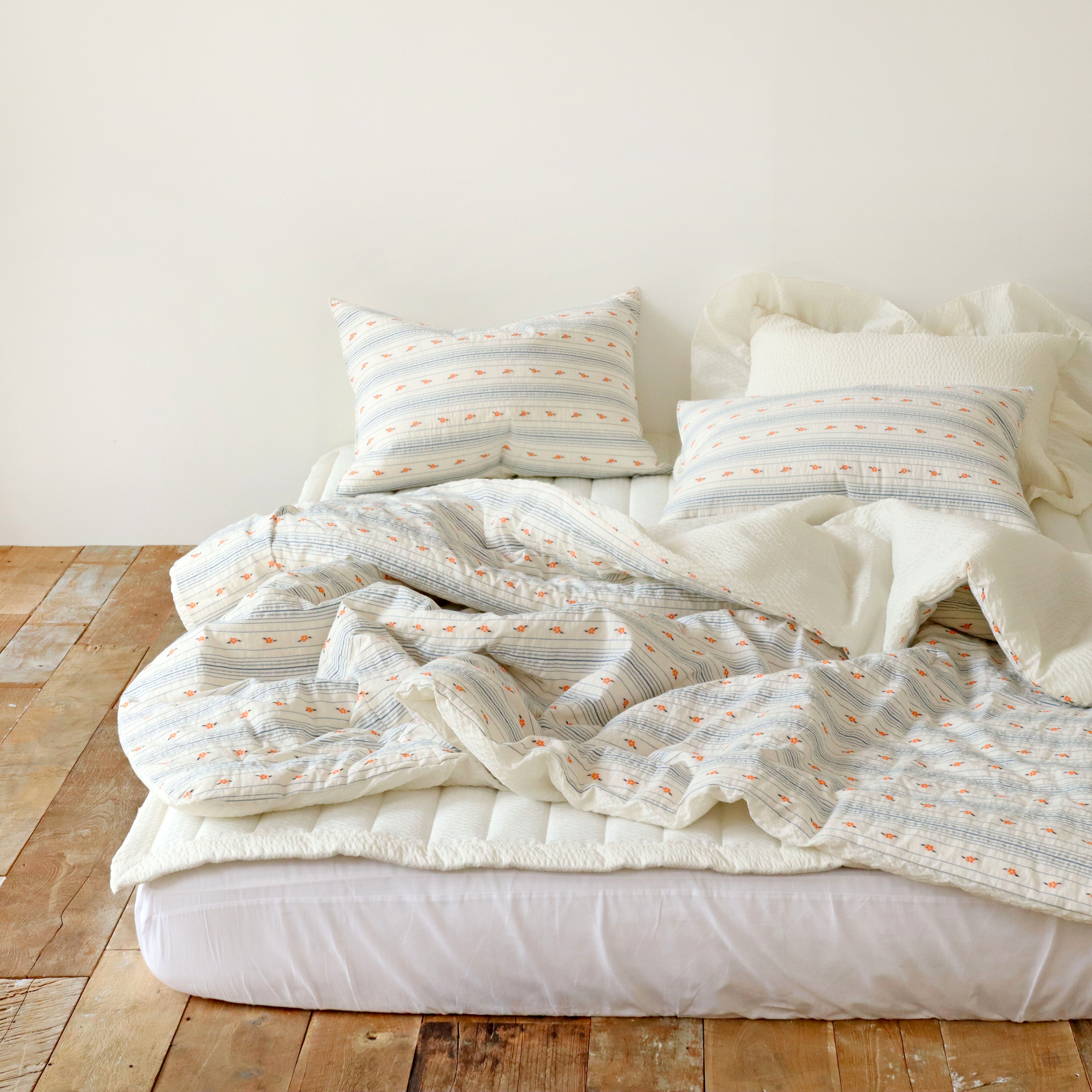 까멜리아 도비코튼 여름이불 에어워싱 시어서커 순면 시원한 차렵이불 세트 SS