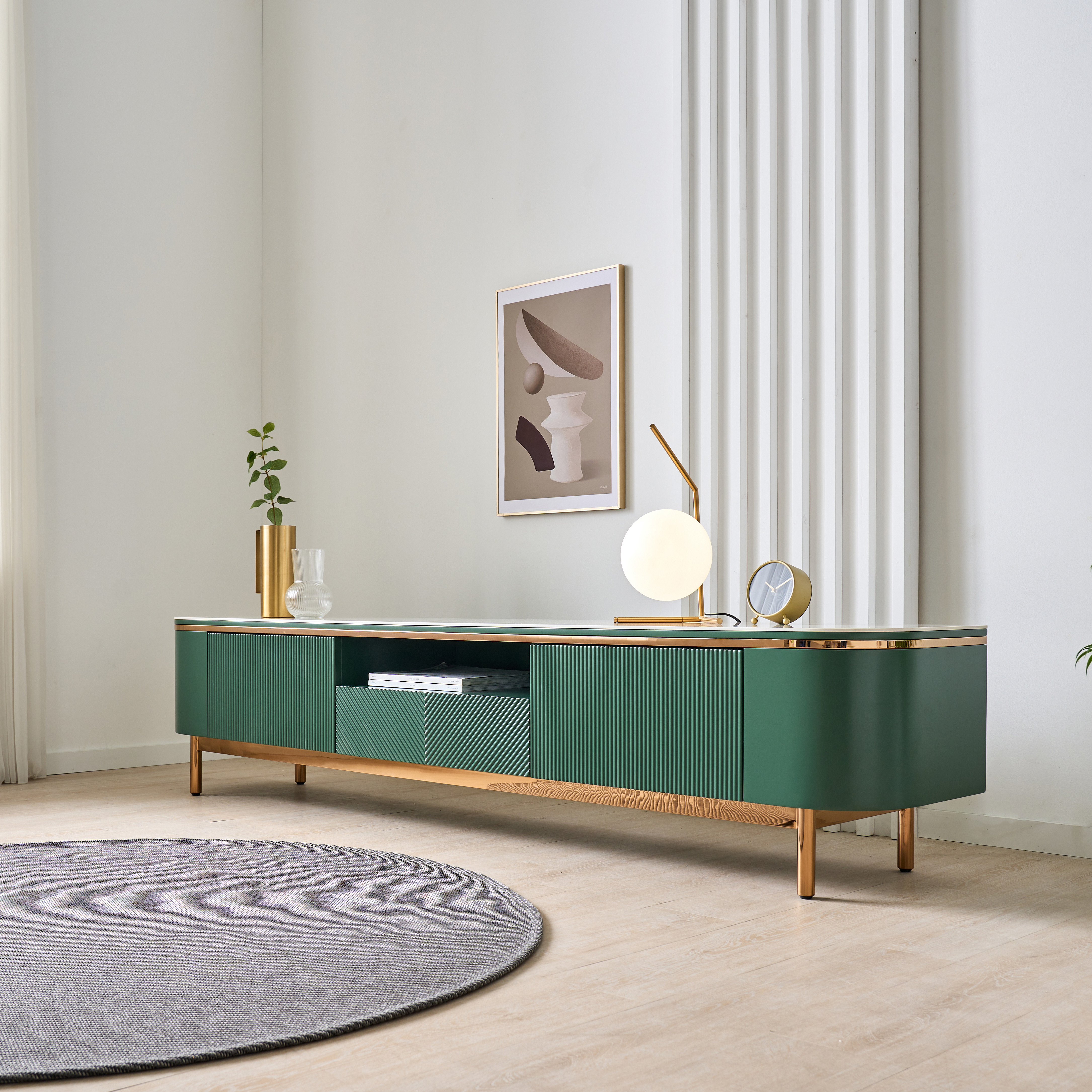 블레어 천연 통세라믹 거실장 대리석 TV 티비 다이