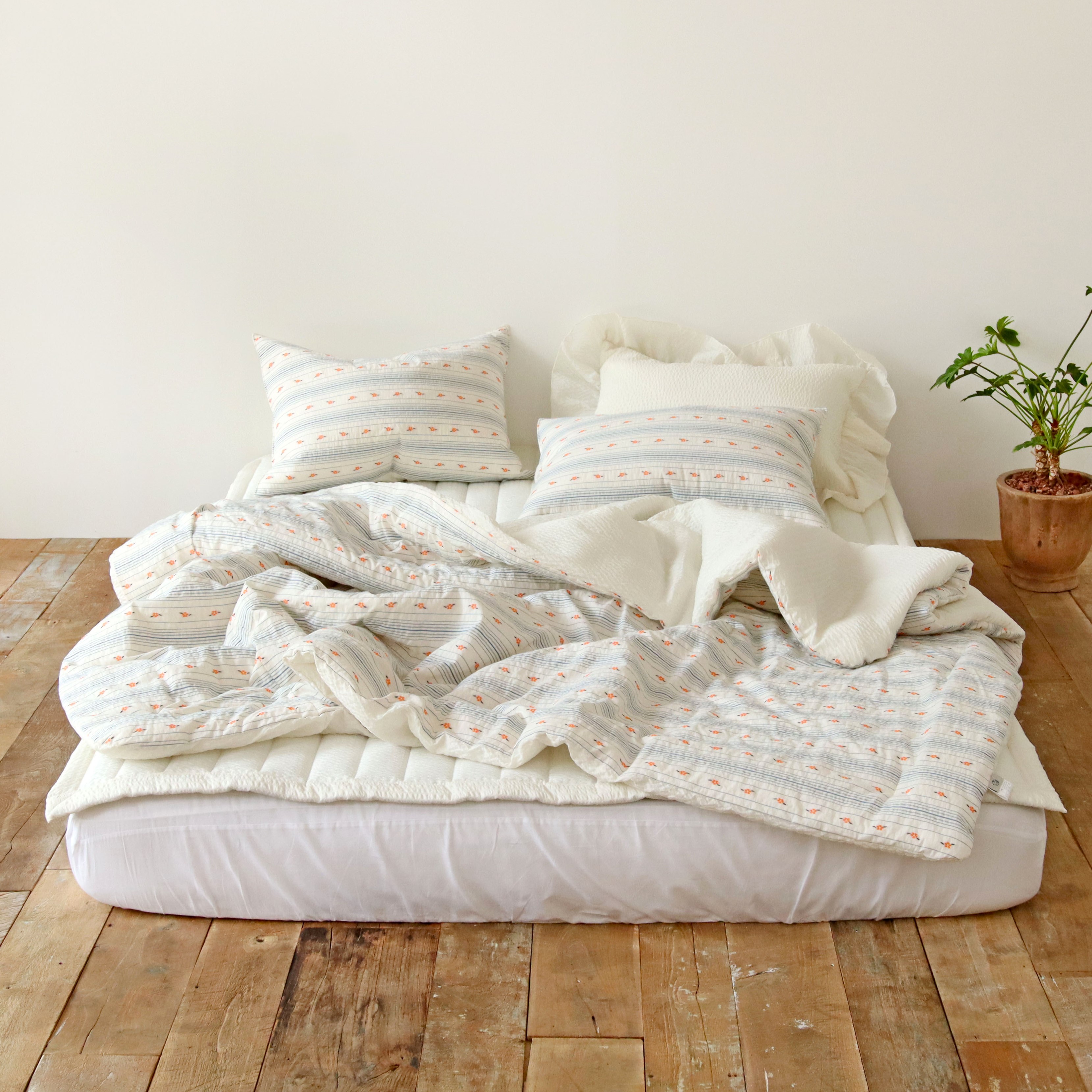 까멜리아 도비코튼 여름이불 에어워싱 시어서커 순면 시원한 차렵이불 세트 SS