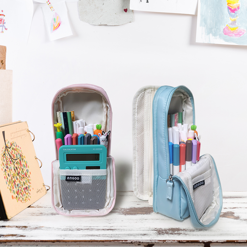 초등학생 필통 중학생 대학생 대용량 봉제 펜파우치 받침필통ANGOO
