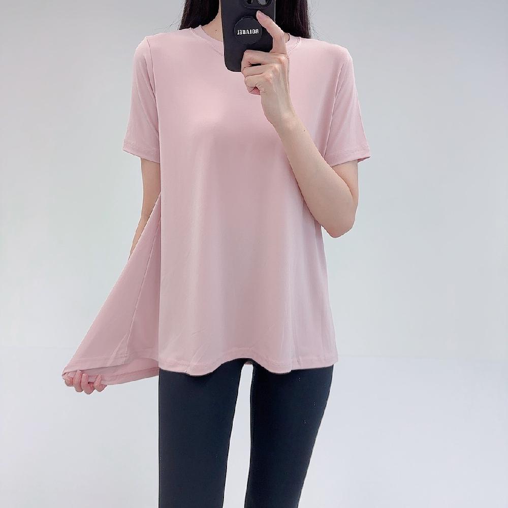 로라벨 아엘 필라테스복 여성 요가복 필라테스 요가 상의 티셔츠 옷 빅사이즈 운동복 반팔 이미지 6