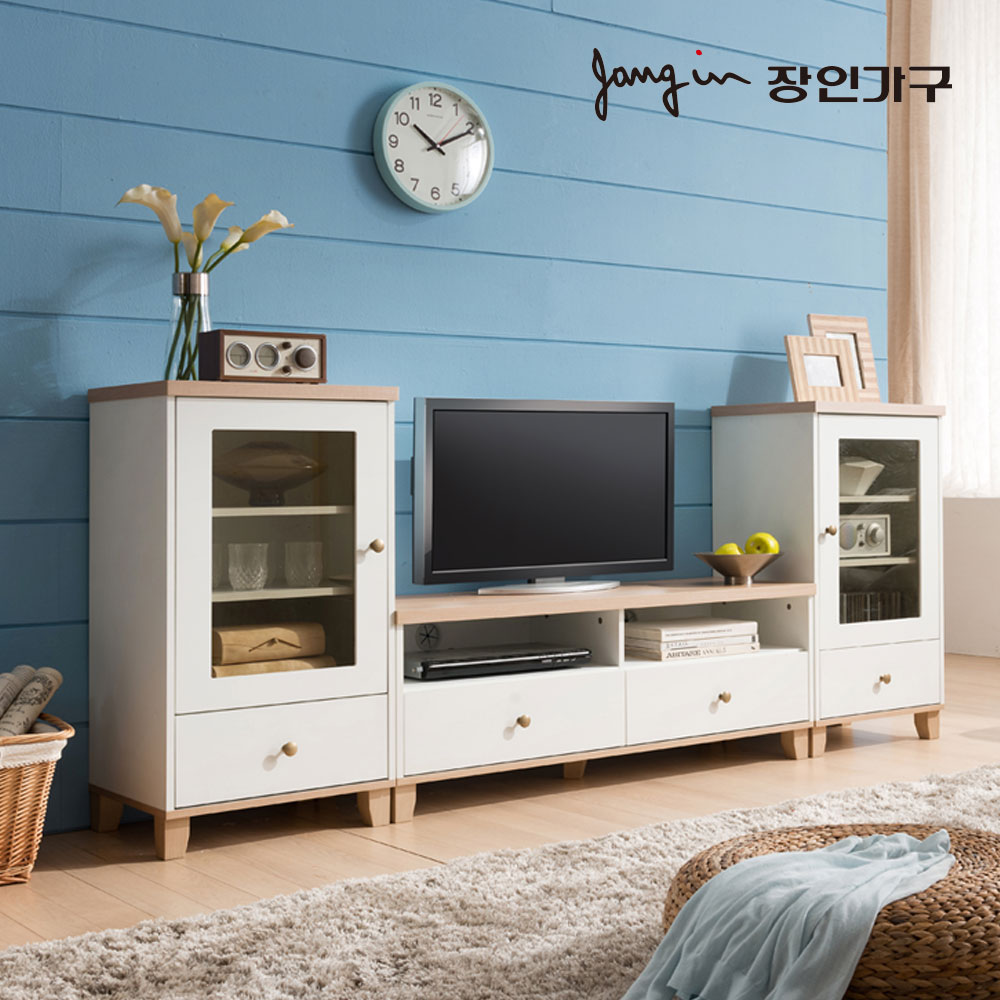 장인가구 미호 2200 거실장세트 (장식장2)