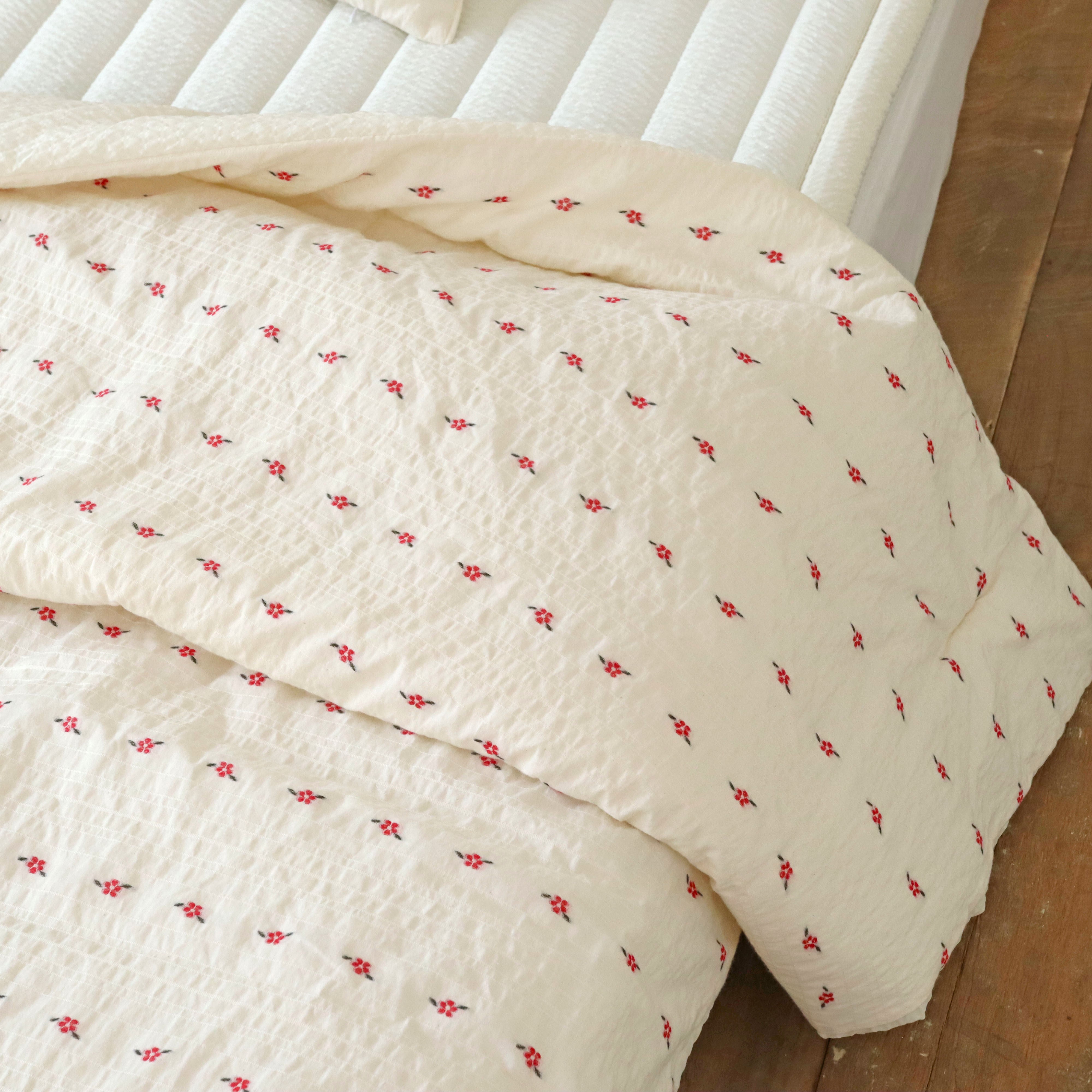 까멜리아 도비코튼 여름이불 에어워싱 시어서커 순면 시원한 차렵이불 세트 SS