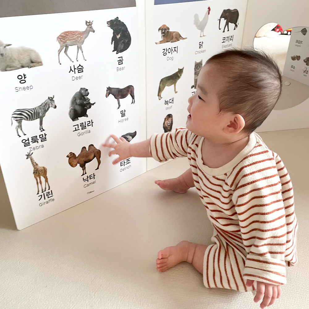 아기 병풍 만들기 돌 터미타임 유아 포스터 DIY 벽보 책 거울 과일 동물병풍 7단 이미지 8