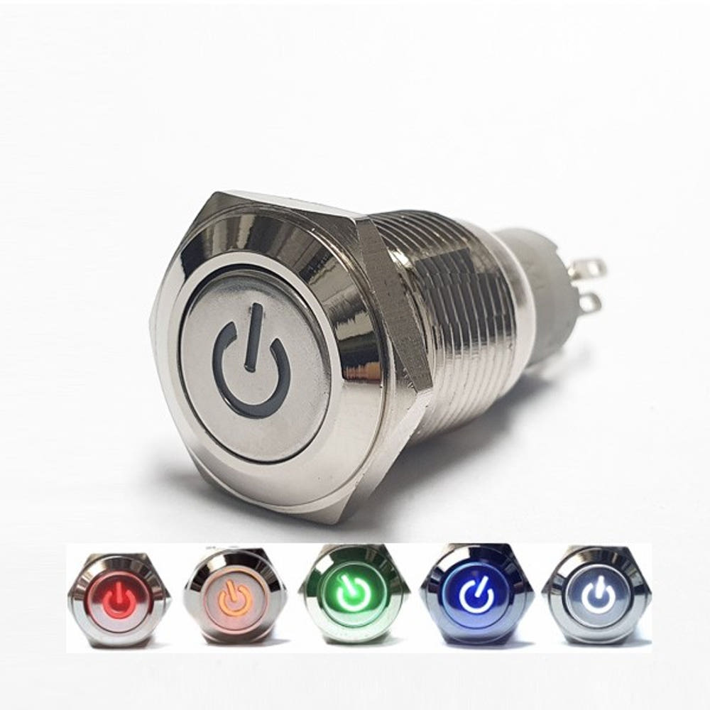 QN16-C5 LED 12V 방수메탈스위치 / IP65