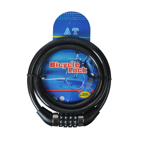 [한국자전거총판]자전거자물쇠 8mm 와이어 번호키 (번호변경 가능) B