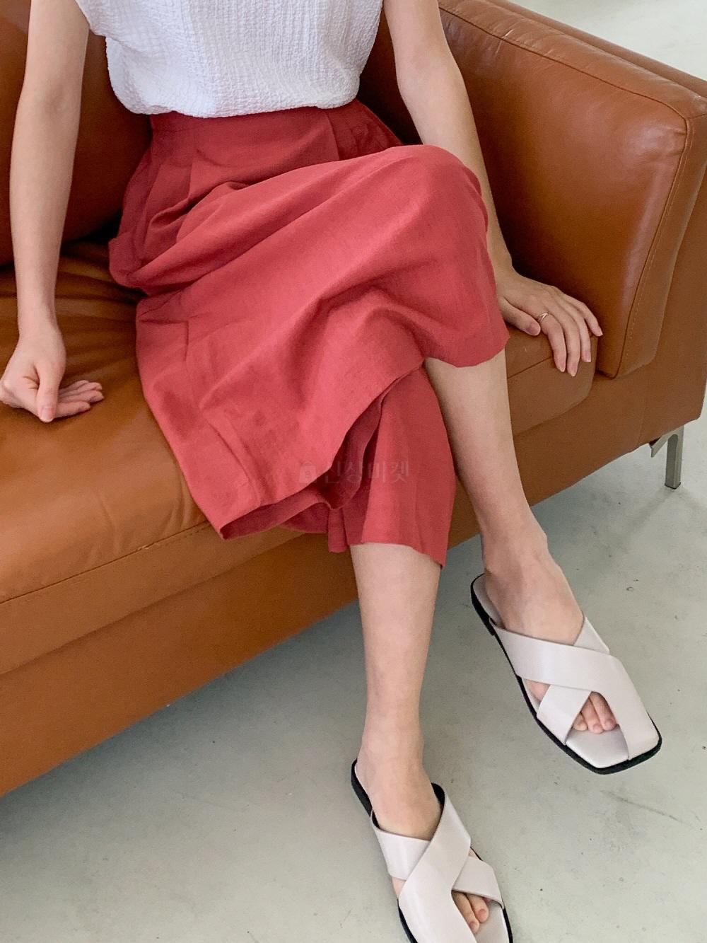 랩 뒷밴딩 8부 치마바지 큐롯 팬츠 이미지 2