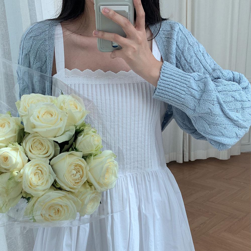 볼레로가디건 여름가디건 꽈배기 부클 시원한 가디건 - 상품 이미지