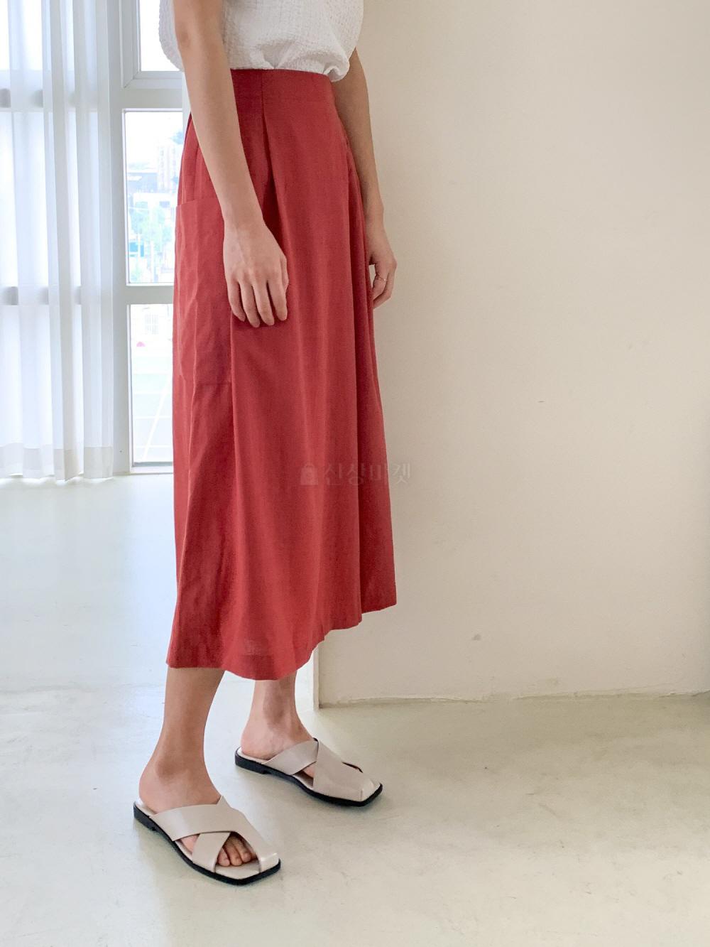 랩 뒷밴딩 8부 치마바지 큐롯 팬츠 이미지 4