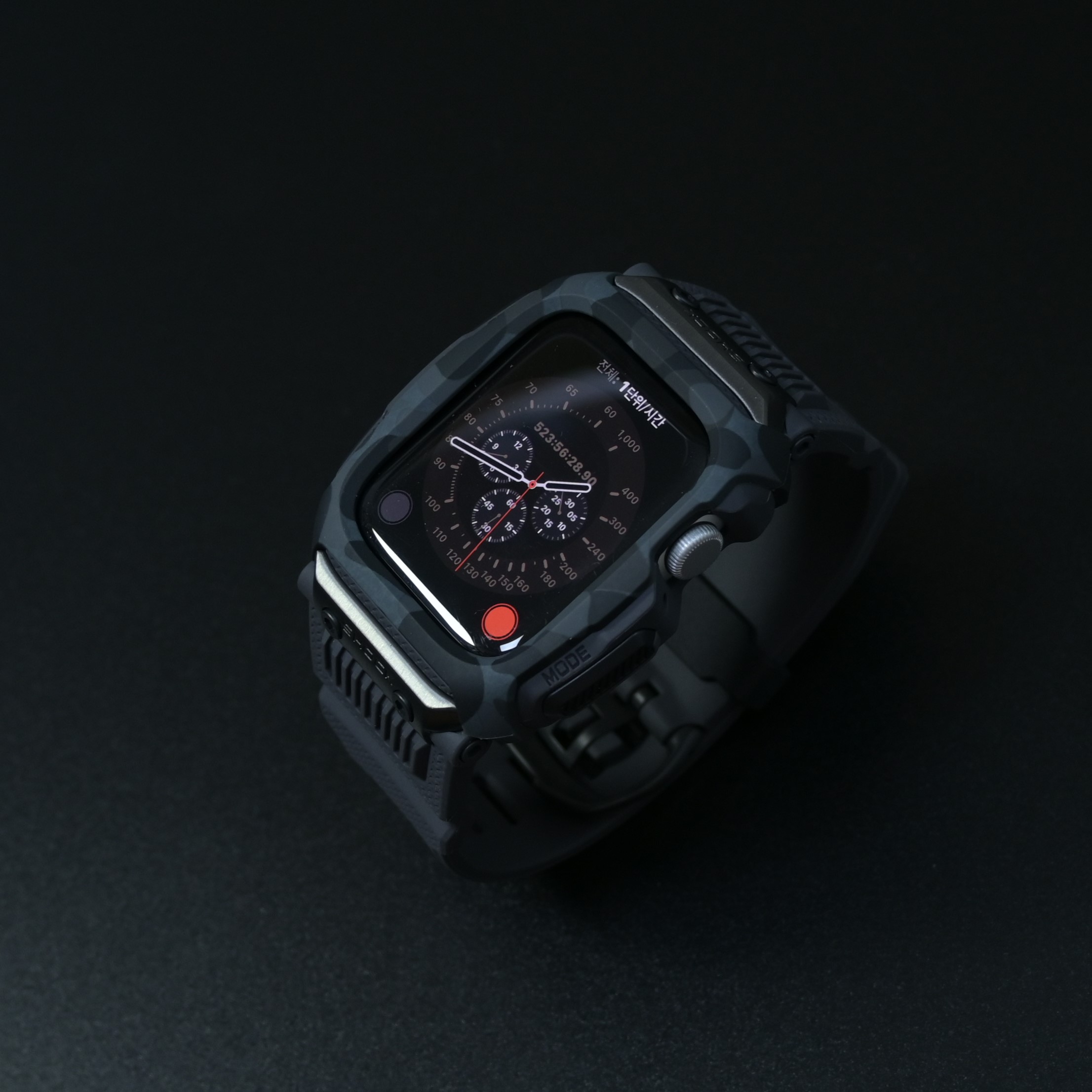 애플워치 스트랩 SE3 SE 9 8 지샥 일체형 밴드 시계줄 오닉스 44MM/45MM, 지프로텍션 블랙 이미지 6