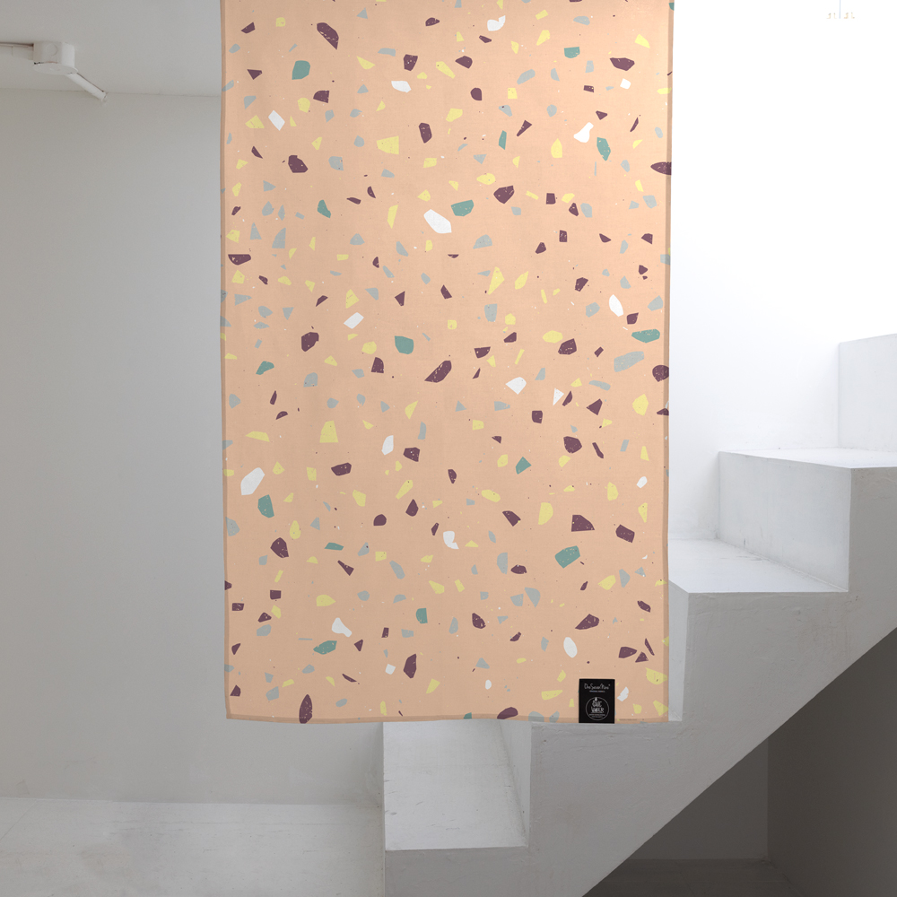 원세븐나인 도어커튼 테라조-핑크, M (85cm X 140cm) 이미지 6