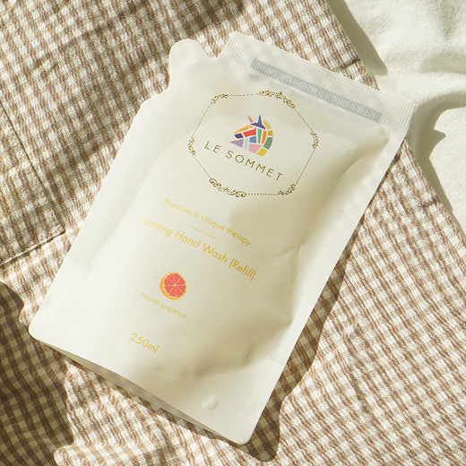 [대량구매] 르소메 프리미엄 포밍 핸드워시 리필 250ml 1박스(21개입) 자몽향 손세정제 리필용 이미지 8