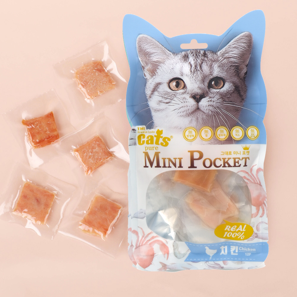 더캣츠 그대로 미니포켓 고양이 간식 치킨, 48g, 1개 제품 이미지