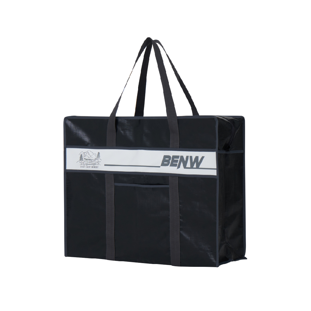 BENW 국산 대형 지퍼 타포린백 쇼핑백, 블랙 6호 - 상품 이미지