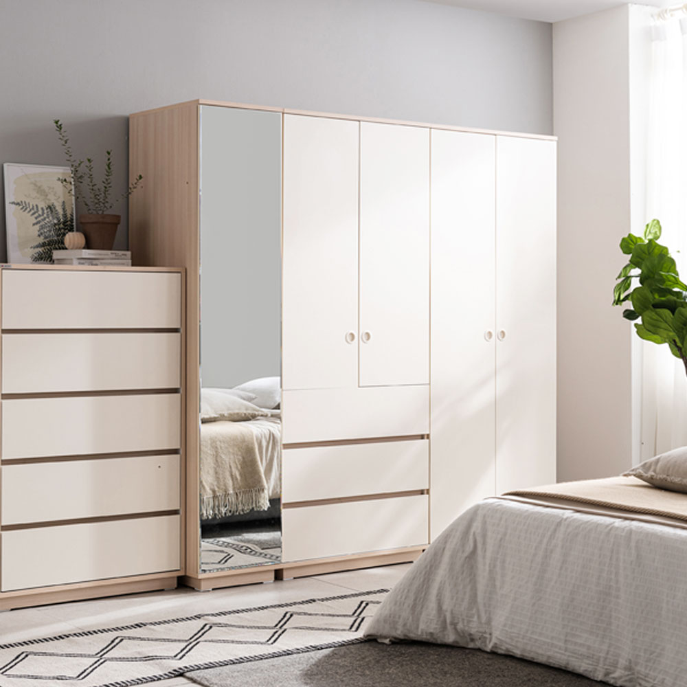 장인가구 크라운 빅 1600 서랍 옷장세트 (800옷장+서랍옷장) - 상세 이미지 2