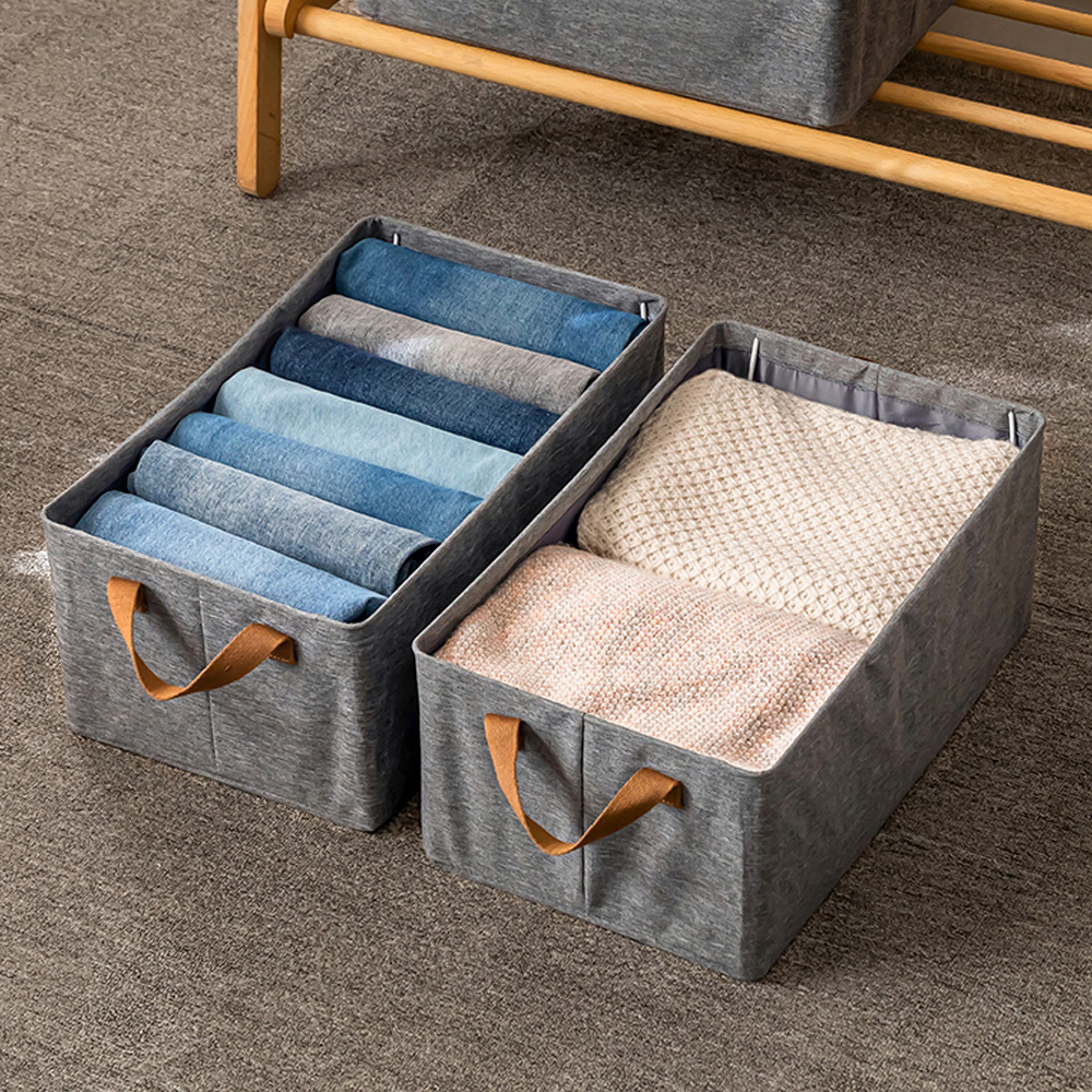 린넨통풍 탄탄한 바지정리함 옷 정리함 정리 옷장 수납함 보관함 중형 리빙박스