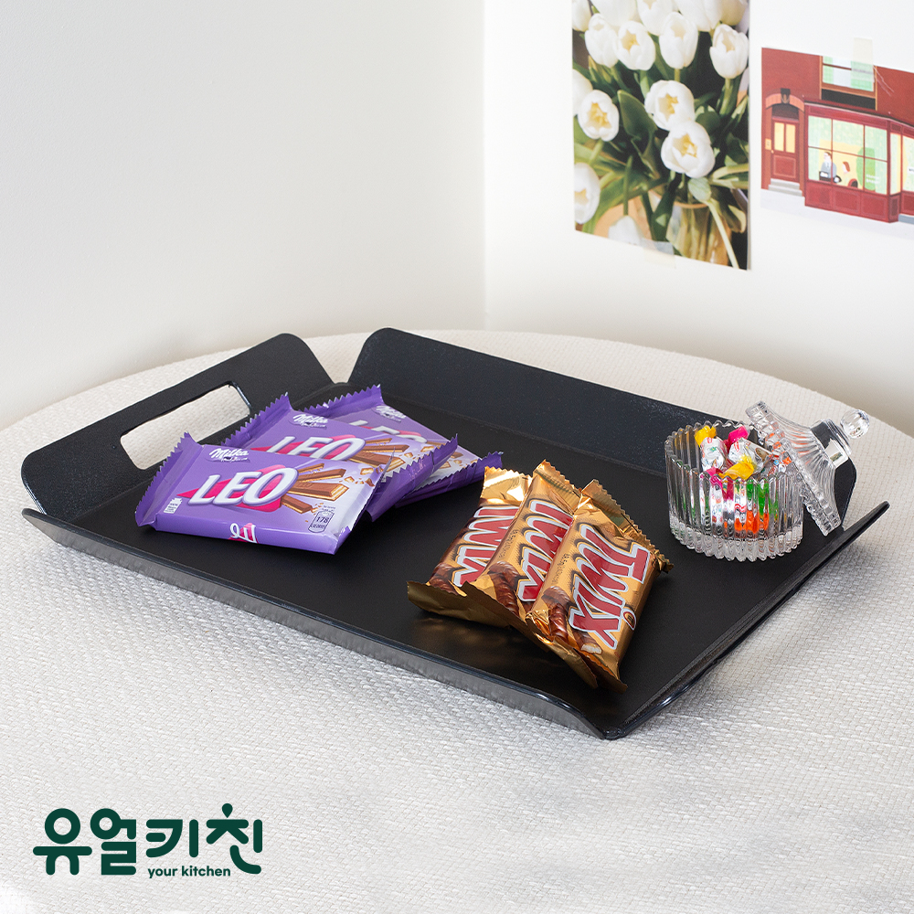 논슬립 손잡이 쟁반 카페 트레이 업소용 소 브라운 - 상세 이미지 2