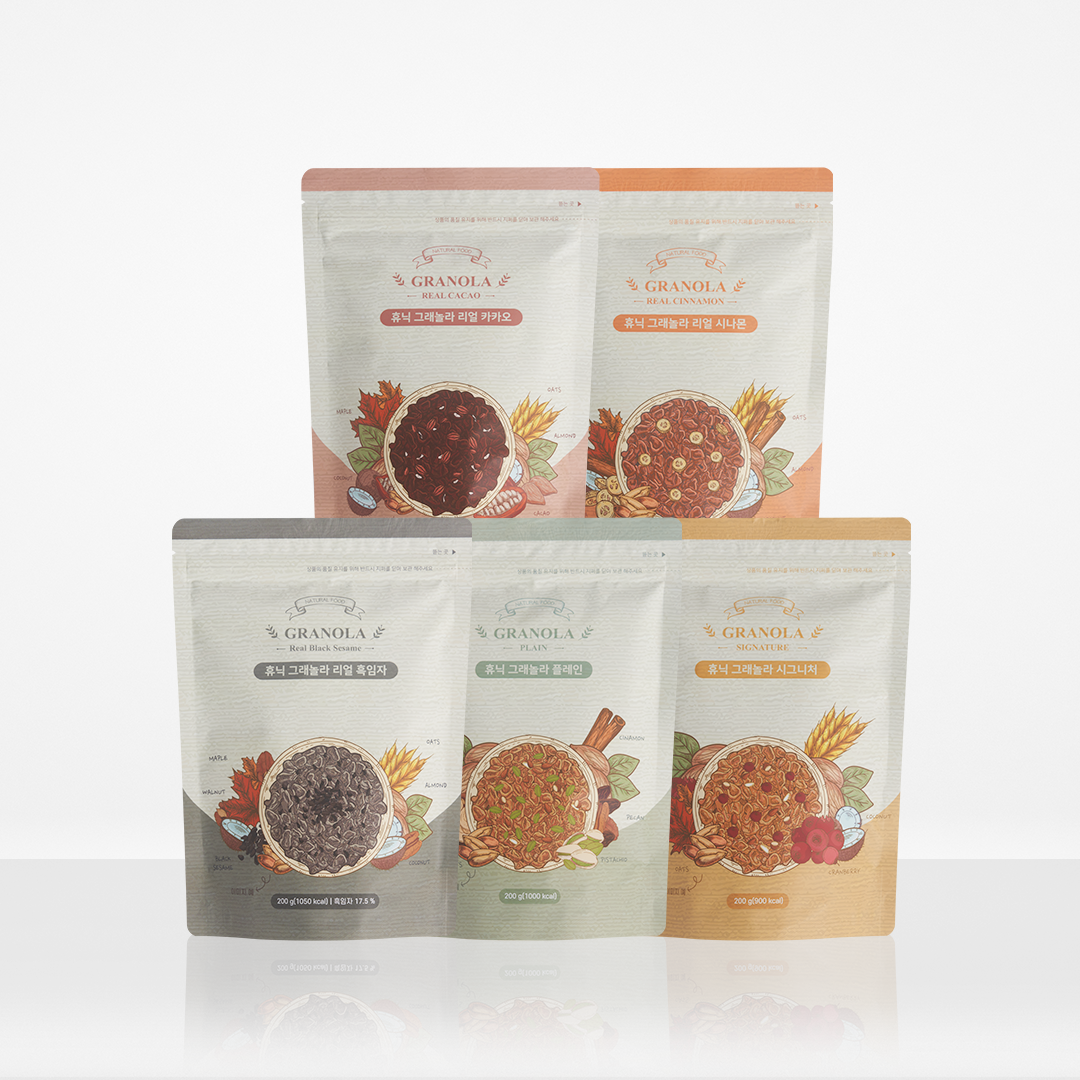 휴닉 리얼 수제 그래놀라200g 5종 그레놀라 시리얼 씨리얼 아침식사 귀리
