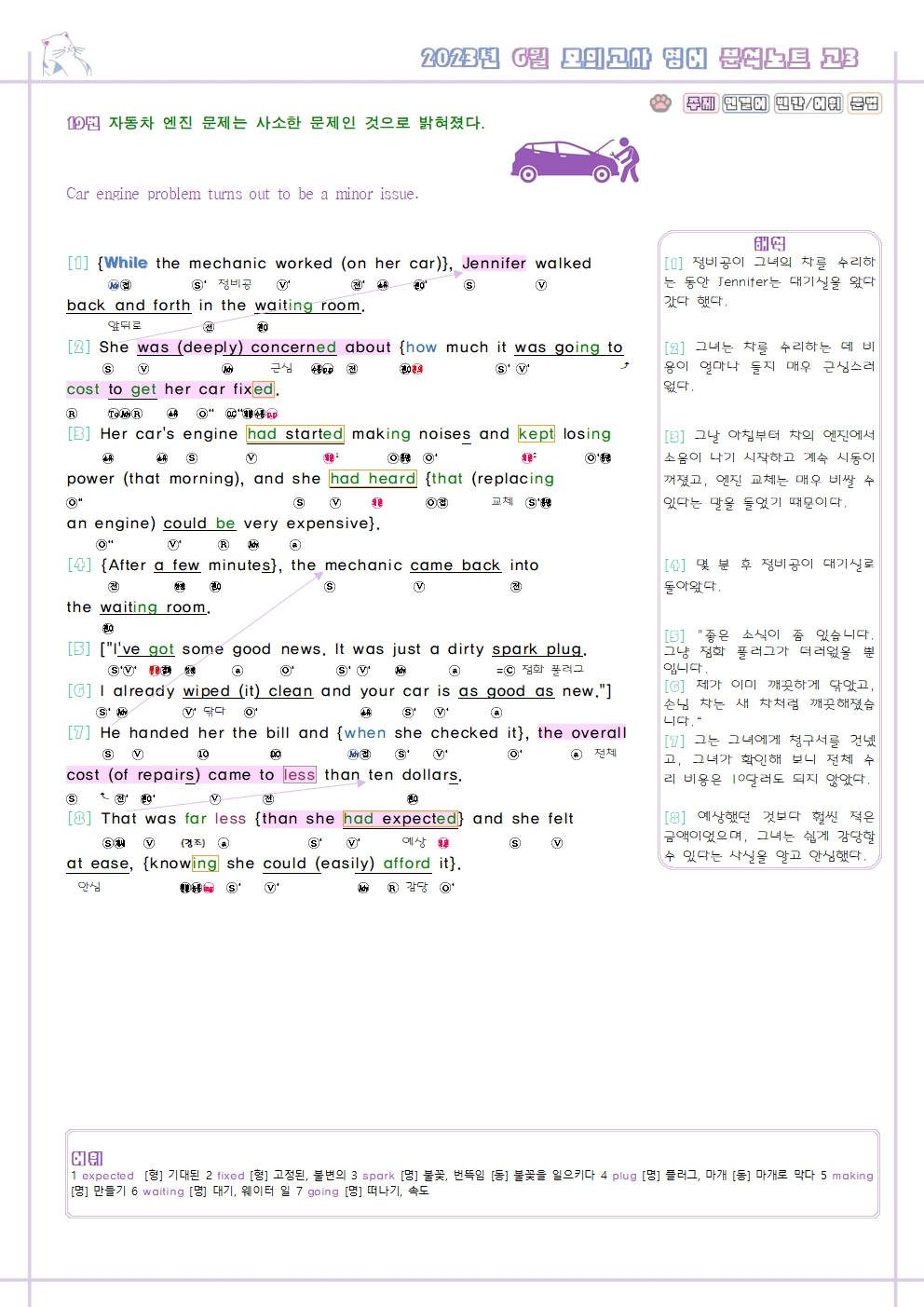 2023년 6월 모의고사 영어 고3 기출 분석 노트 변형 문제 워크북 고난이도 서술형 강화 이미지 4