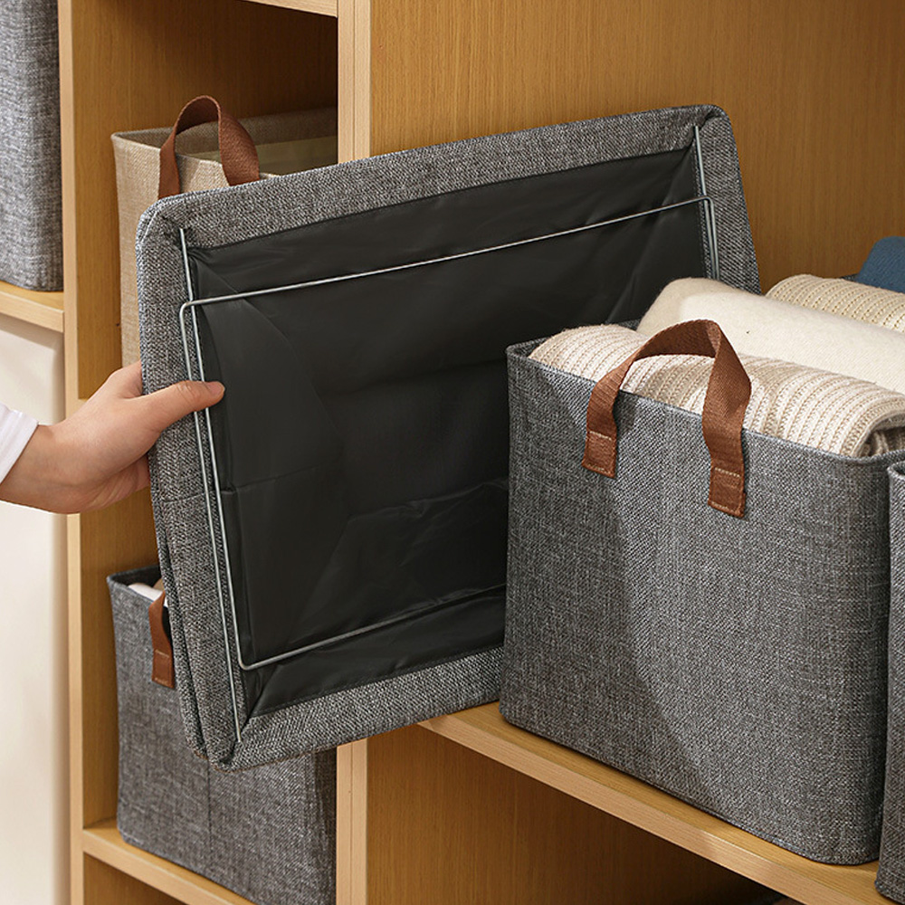 린넨통풍 탄탄한 바지정리함 옷 정리함 정리 옷장 수납함 보관함 중형 리빙박스