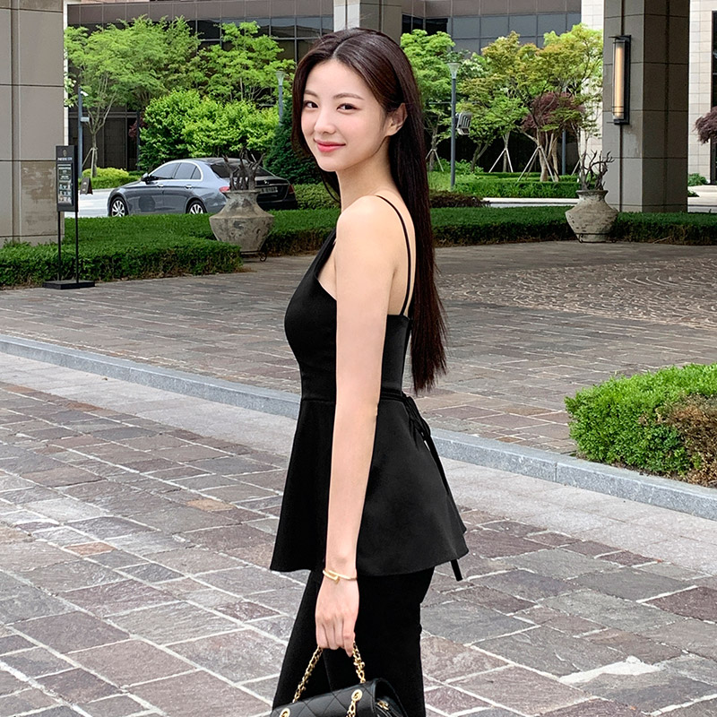 (국내제작)에덴 페플럼 슬리브리스 블라우스 bs7649 이미지 2