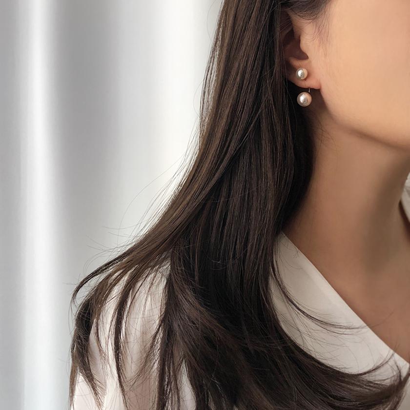 (무배/은침) 진주 볼 투웨이 은침 귀걸이 이미지 6