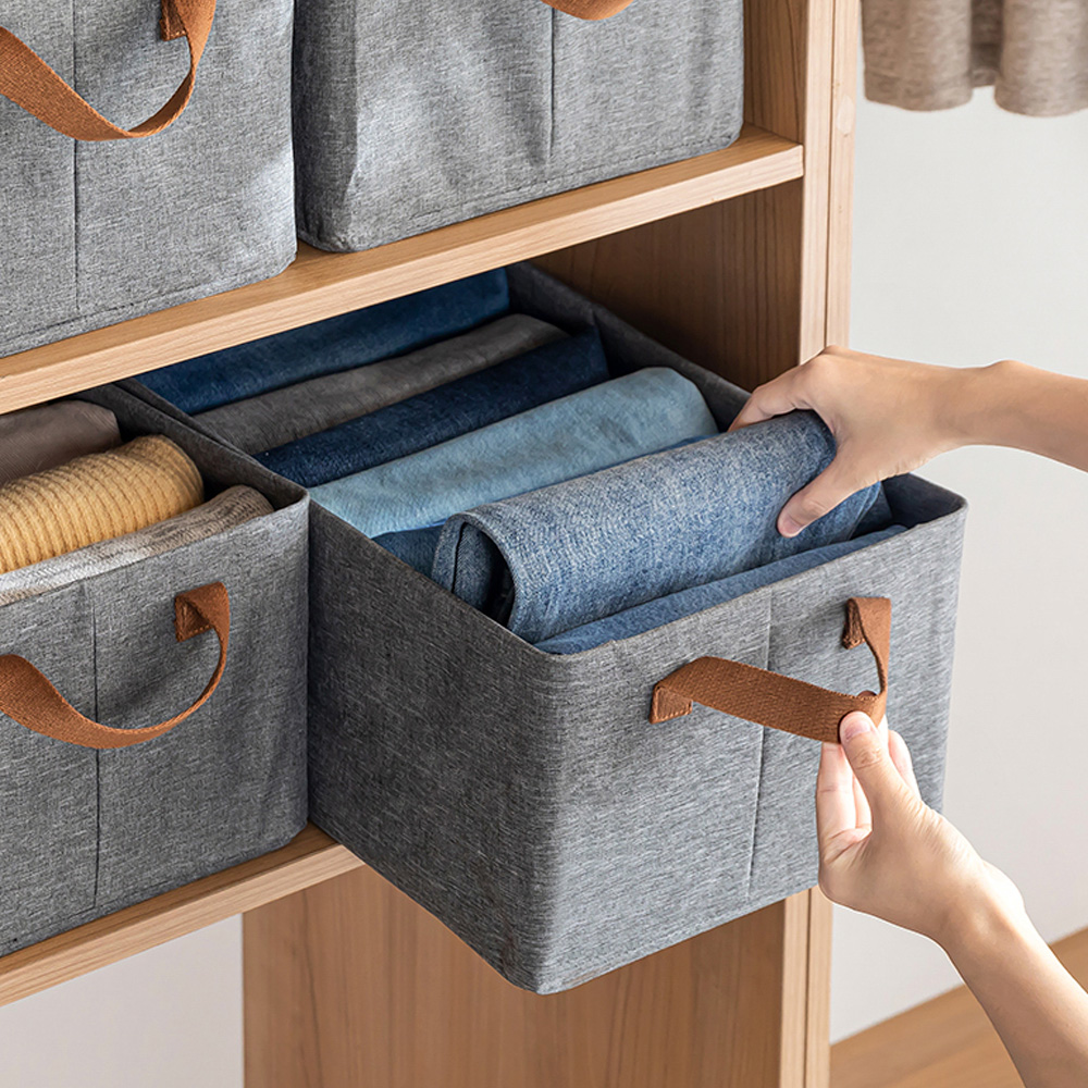 린넨통풍 탄탄한 바지정리함 옷 정리함 정리 옷장 수납함 보관함 중형 리빙박스