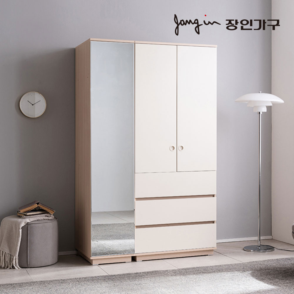 장인가구 크라운 빅 1200 서랍 옷장세트 (800서랍옷장+거울옷장) - 상품 이미지