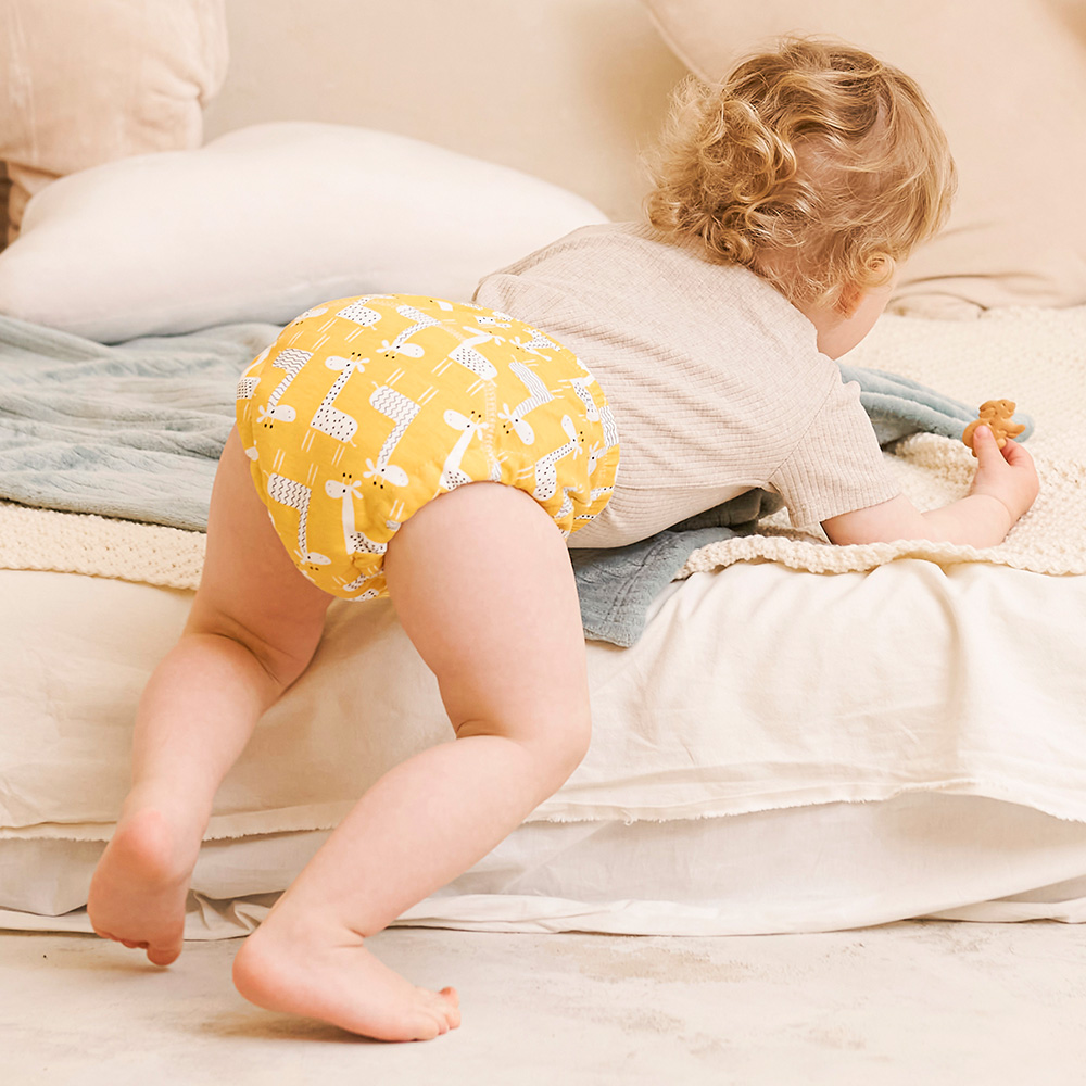 아띠래빗 배변훈련팬티 유아 여아 남아 방수 배변팬티 순면 6중흡수레이어 4개입 기린 S