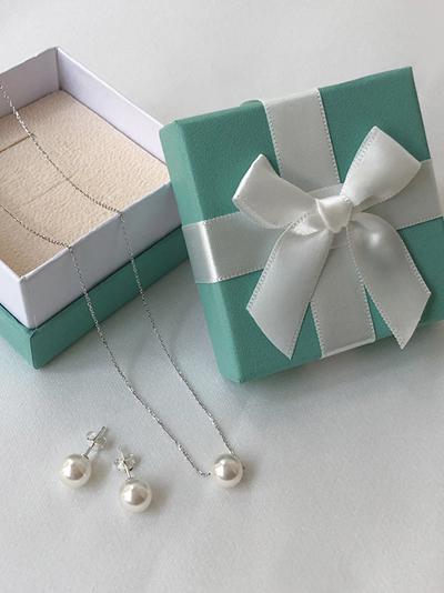 (무배/실버925) all silver 스와로브스키 진주 목걸이 귀걸이 세트 선물포장
