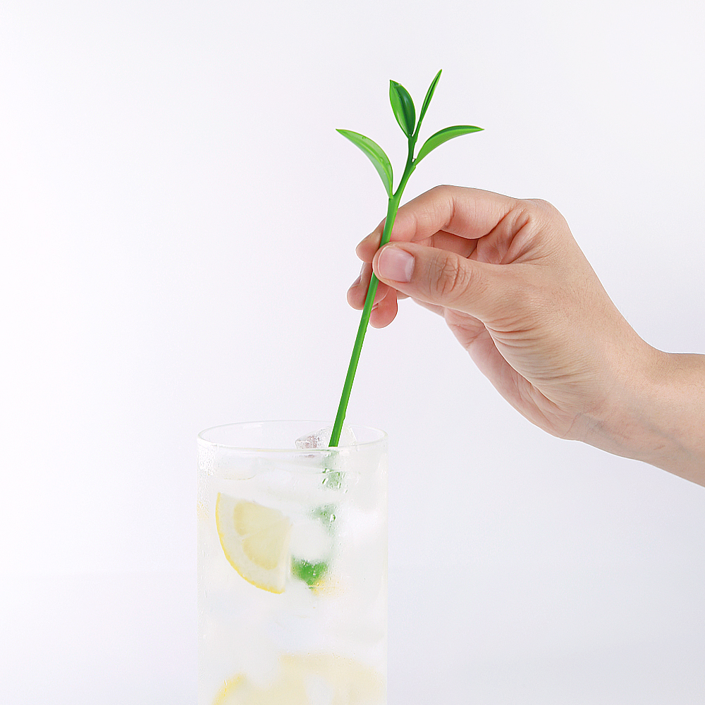 두두 디자인 녹찻잎 머들러 스틱 커피 막대 티스푼 음료데코 홈 카페 칵테일 BAR 용품 - 상세 이미지 3
