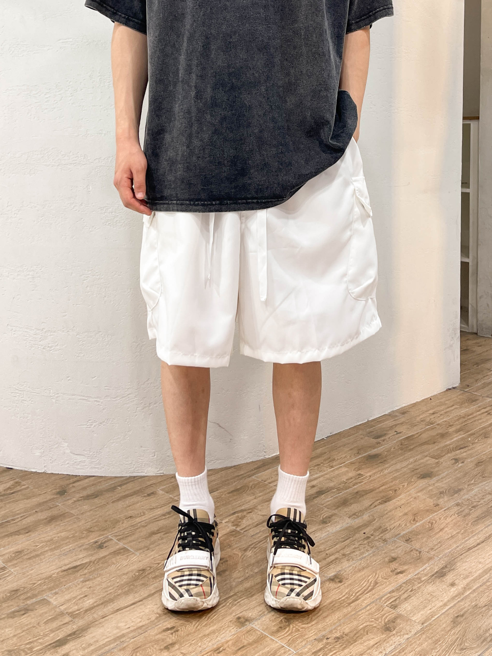벌룬반바지 건빵반바지 흰색반바지 버뮤다 - 상세 이미지 2